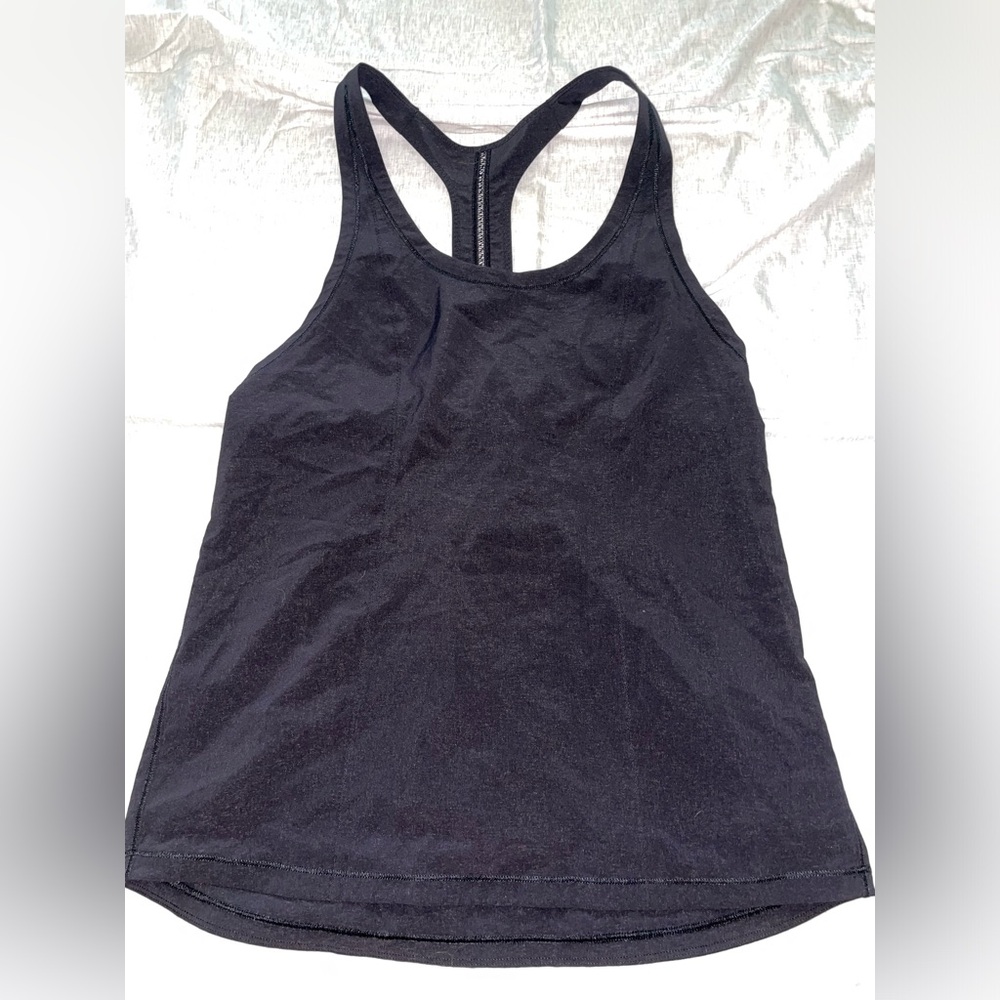 Lululemon tank top- fits medium- racer back- black athletic top